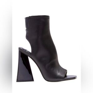 Steve Madden Black Open-Toe Heeled Boots